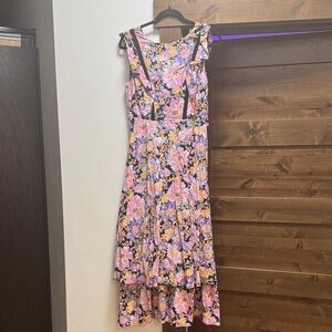 Petal & Pup High Neck Delvita Dress - Pink and Purple